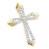 Small Designer Diamond Cross Pendant 0.25ct 10K Yellow Gold