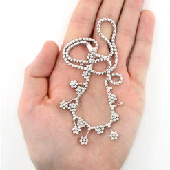 Designer Diamond Flower Necklace 3.25ct 14K White Gold -Borcely Jewelry Sales designer diamond flower necklace 325ct 14k gold 3