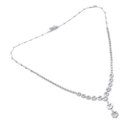 18K White Gold Designer Diamond Flower Necklace For Women 7.10ct -Borcely Jewelry Sales designer diamond flower necklace 710ct cluster jewelry 2 1673399612