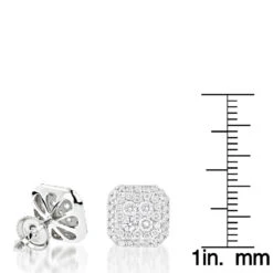Designer Diamond Stud Earrings 1.21ct 14K White Gold 11 Designer Diamond Stud Earrings 1.21ct 14K White Gold -Borcely Jewelry Sales designer diamond stud earrings 121ct 14k gold rulerwh