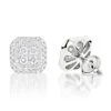 Designer Diamond Stud Earrings 1.21ct 14K White Gold