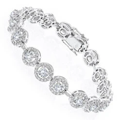 Designer 18K White Gold Diamond Bracelet For Women 6ct By Luxurman