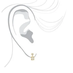 Designer Ladies Round & Baguette Diamond Drop Earrings 14K Yellow Gold 1.75ct -Borcely Jewelry Sales designer ladies round baguette diamond drop earrings 14k gold 175ct 803210 bodye 20211213