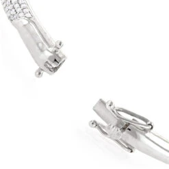 Designer Luxurman 14K White Gold Pave Diamond Bangle Bracelet For Women 1.25ct -Borcely Jewelry Sales designer luxurman 14k gold pave diamond bangle bracelet for women 125ct bodye