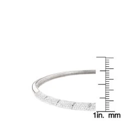Designer Luxurman 14K White Gold Pave Diamond Bangle Bracelet For Women 1.25ct -Borcely Jewelry Sales designer luxurman 14k gold pave diamond bangle bracelet for women 125ct ruler