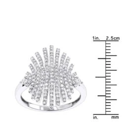 Designer Right Hand Diamond Ring 0.6ct 14K White Gold -Borcely Jewelry Sales designer right hand diamond ring 066ct 14k gold rulerwh