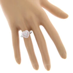Designer Unique White & Pink Diamonds Heart Ring For Women 14K White Gold 1ct -Borcely Jewelry Sales designer rings unique white pink diamonds heart ring for women 14k gold 1ct bodwh