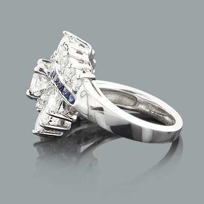 Unique 2ct Diamond And Sapphire 14K White Gold Engagement Ring 2 Unique 2ct Diamond And Sapphire 14K White Gold Engagement Ring - Image 2