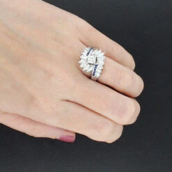 Unique 2ct Diamond And Sapphire 14K White Gold Engagement Ring 5 Unique 2ct Diamond And Sapphire 14K White Gold Engagement Ring -Borcely Jewelry Sales diamond and sapphire engagement rings 14k gold ring 192ct p 46553bod