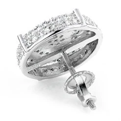 Pave Diamond Circle Earrings Studs 0.24ct Sterling Silver -Borcely Jewelry Sales diamond circle earrings 024ct sterling silver p 47926back