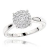 Diamond Cluster Engagement Ring 0.55ct 14K White Gold