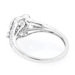 Heart Shaped Diamod Engagement Ring 14K White Gold 1 Carat Cluster Diamonds -Borcely Jewelry Sales diamond cluster heart engagement ring in 14k gold 1ct g h vs si diamonds backwh