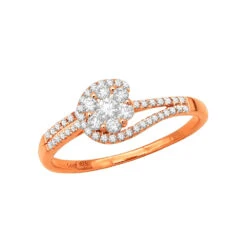 Affordable Engagement Rings 14K Gold Ladies Diamond Cluster Ring 0.61ct -Borcely Jewelry Sales diamond cluster rings 14k ladies diamond ring 061ct p 40453 ro