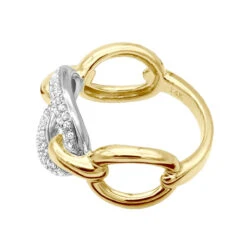 Luxurman 14K Yellow Gold Cuban Link Chain Design Ladies Diamond Cocktail Ring 0.6ct 12 Luxurman 14K Yellow Gold Cuban Link Chain Design Ladies Diamond Cocktail Ring 0.6ct -Borcely Jewelry Sales diamond cocktail ring for women in 14k gold cuban link chain design 06ct 803214 backye 20211214