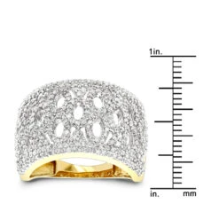 14K Yellow Gold Diamond Ring For Women 1ct -Borcely Jewelry Sales diamond fashion rings 14k gold diamond ring 130 p 38779 rulerye