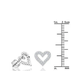 Women's Diamond Heart Earrings 0.29ct 14K White Gold -Borcely Jewelry Sales diamond heart earrings 029ct 14k gold p 44605 rulerwh