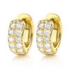 Diamond Hoop Earrings 14K Yellow Gold 1 Carat Diamond Huggie Earrings