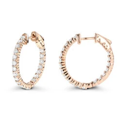 Diamond Hoop Earrings 2.20ct 14K Yellow Gold Inside Out -Borcely Jewelry Sales diamond hoop earrings 220ct 14k inside out p 45375 ro