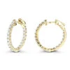 Diamond Hoop Earrings 2.20ct 14K Yellow Gold Inside Out