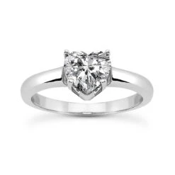 Diamond Heart Platinum 2.7mm Engagement Ring 1ct
