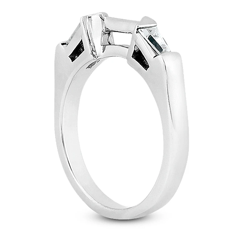 Diamond Platinum Engagement Wedding Band 0.12ct 2 Diamond Platinum Engagement Wedding Band 0.12ct - Image 2