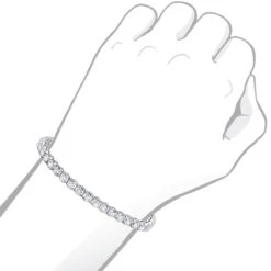 Diamond Tennis Bracelet 5.50ct - 14K White Gold Round Prong -Borcely Jewelry Sales diamond tennis bracelet 550ct 14k round prong p 22420 bodwh