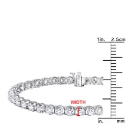 Diamond Tennis Bracelet 5.50ct - 14K White Gold Round Prong -Borcely Jewelry Sales diamond tennis bracelet 550ct 14k round prong p 22420 rulerwh