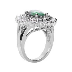 14K White Gold Ladies Gemstone Diamond & Emerald Ring 1.96ctd 3cte -Borcely Jewelry Sales emerald rings ladies gemstone diamond ring 14k 196ctd 3cte p 29334 back white