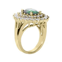 14K White Gold Ladies Gemstone Diamond & Emerald Ring 1.96ctd 3cte -Borcely Jewelry Sales emerald rings ladies gemstone diamond ring 14k 196ctd 3cte p 29334 back yellow
