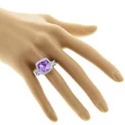 Purple Amethyst Diamond Cocktail Ring 11ct -Borcely Jewelry Sales fine gemstone jewelry purple amethyst diamond cocktail ring 11ct 3