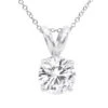 14K White Gold Floating 1/2-3 Carat Diamond Solitaire Pendant Ladies Necklace