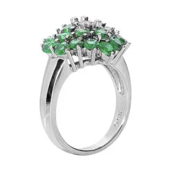 Ladies Diamond And Emerald Ring 14K White Gold 0.24ctd 4.40ct -Borcely Jewelry Sales gemstone jewelry ladies diamond and emerald ring 14k 024ctd 440cte p 29488 back white