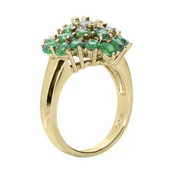 Ladies Diamond And Emerald Ring 14K White Gold 0.24ctd 4.40ct -Borcely Jewelry Sales gemstone jewelry ladies diamond and emerald ring 14k 024ctd 440cte p 29488 back yellow