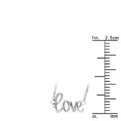 Genuine Diamond Love Necklace Sterling Silver Luxurman Love Quotes For Her -Borcely Jewelry Sales genuine diamond love necklace sterling silver luxurman love quotes for her ruler