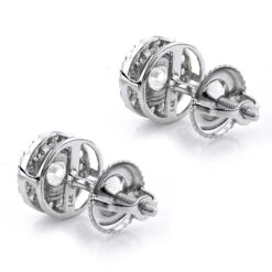 Gold Diamond Stud Earrings 2ct Diamond Earrings Look 9 Gold Diamond Stud Earrings 2ct Diamond Earrings Look -Borcely Jewelry Sales gold diamond stud earrings 2ct diamond earrings look p 40470 backwh