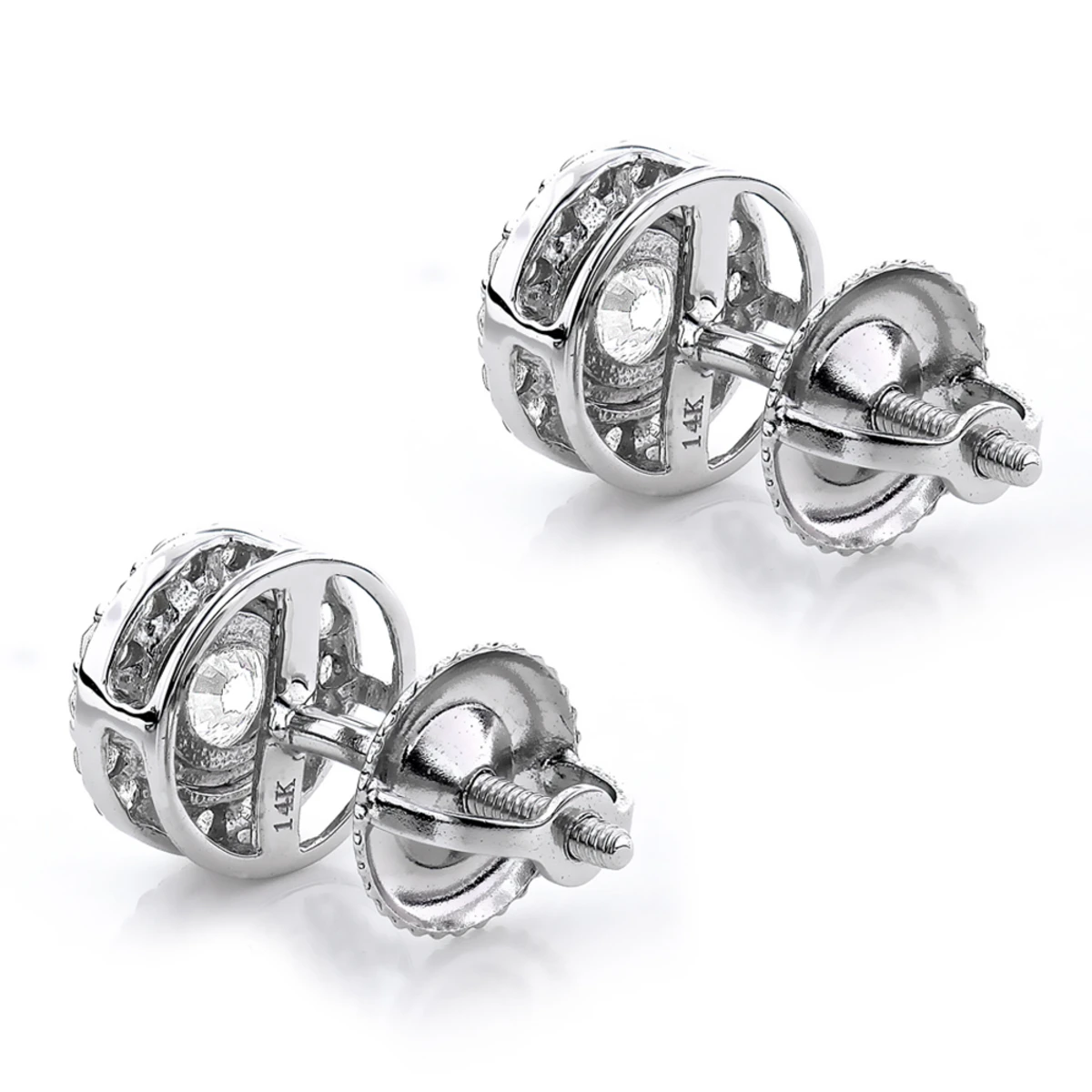 Gold Diamond Stud Earrings 2ct Diamond Earrings Look 4 Gold Diamond Stud Earrings 2ct Diamond Earrings Look - Image 4