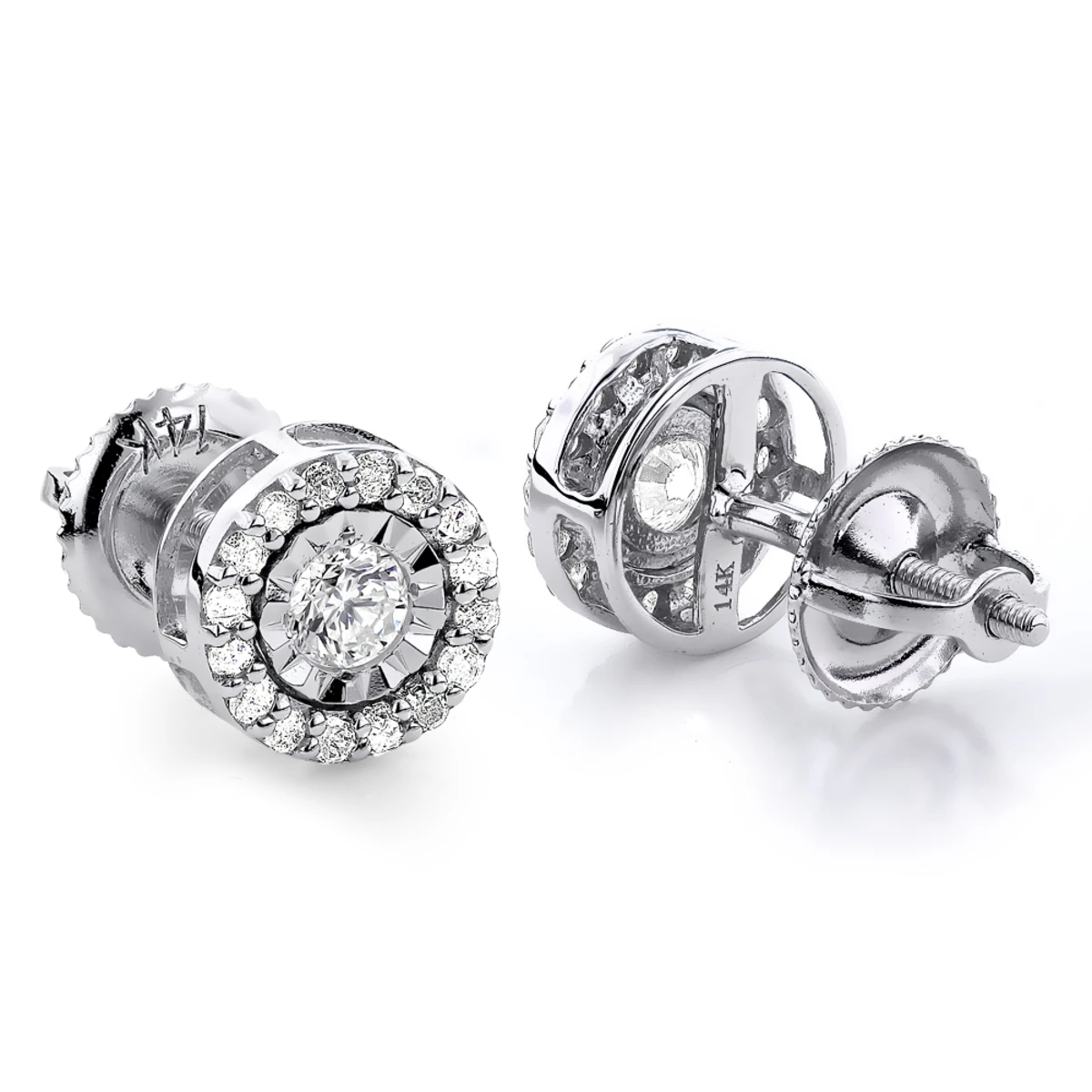 Gold Diamond Stud Earrings 2ct Diamond Earrings Look 1 Gold Diamond Stud Earrings 2ct Diamond Earrings Look