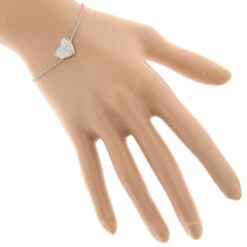 Women's 10K Yellow Gold Diamond Heart Bracelet 1/5ct -Borcely Jewelry Sales heart bracelets 10k gold diamond heart bracelet 15ct bodwh