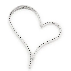 Large 14K White Gold Diamond Heart Pendant For Women Open Heart Design 2.47ct -Borcely Jewelry Sales heart pendants 14k gold diamond heart pendant 247ct p 7 backwh
