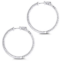1.5in 14K White Gold Diamond Hoop Earrings Inside Out 1ct By Luxurman 9 1.5in 14K White Gold Diamond Hoop Earrings Inside Out 1ct By Luxurman -Borcely Jewelry Sales hoop earrings 14k diamond hoop earrings inside out 116 p 6930 backwh