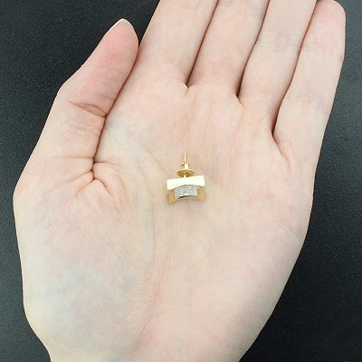 Invisible Set Princess Cut Diamond Earring 0.63ct 14K Yellow Gold 2 Invisible Set Princess Cut Diamond Earring 0.63ct 14K Yellow Gold - Image 2