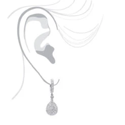 14K White Gold Diamond Dangle Drop Earrings For Women By Luxurman 1.2ct -Borcely Jewelry Sales jewelry 14k gold diamond dangle drop earrings for women by luxurman 12ct bodwh