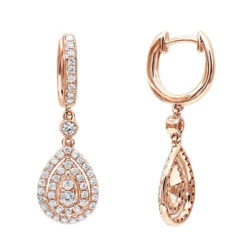 14K White Gold Diamond Dangle Drop Earrings For Women By Luxurman 1.2ct -Borcely Jewelry Sales jewelry 14k gold diamond dangle drop earrings for women by luxurman 12ct ro