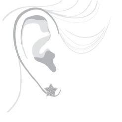 14K White Gold Fully Iced Out Pave Diamond Star Earrings Studs 0.25CT By Luxurman -Borcely Jewelry Sales jewelry 14k gold fully iced out pave diamond star earrings studs 025ct by luxurman bodwh