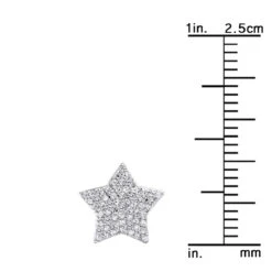 14K White Gold Fully Iced Out Pave Diamond Star Earrings Studs 0.25CT By Luxurman -Borcely Jewelry Sales jewelry 14k gold fully iced out pave diamond star earrings studs 025ct by luxurman rulerwh