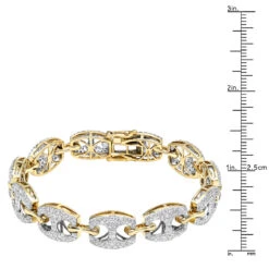 14K Yellow Gold Gucci Link Diamond Bracelet For Ladies 5 Carat By LUXURMAN -Borcely Jewelry Sales jewelry 14k gold gucci link diamond bracelet for ladies 5 carat by luxurman rulerye