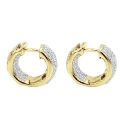 14K White Gold Huggies Small Inside Out Diamond Hoop Earrings 0.7ct 9 14K White Gold Huggies Small Inside Out Diamond Hoop Earrings 0.7ct -Borcely Jewelry Sales jewelry 14k gold huggies small inside out diamond hoop earrings 07ct back yellow 1