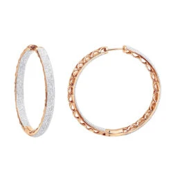 14K White Gold Large Diamond Hoop Earrings 3.5ct Inside Out Pave Setting -Borcely Jewelry Sales jewelry 14k gold large diamond hoop earrings 35ct inside out pave setting ro
