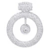14K White Gold Large Round Shape Diamond Circle Pendant For Women 5.25CT Luxurman
