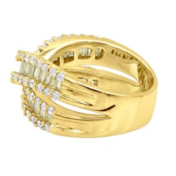 14K White Gold White Yellow Diamond Statement Criss Cross Ring For Women 2 Carats 12 14K White Gold White Yellow Diamond Statement Criss Cross Ring For Women 2 Carats -Borcely Jewelry Sales jewelry 14k gold white yellow diamond statement criss cross ring for women 2 carats backye